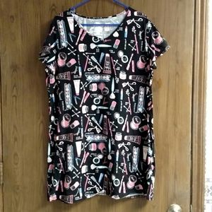 Soft Nightshirt With Make-Up Print